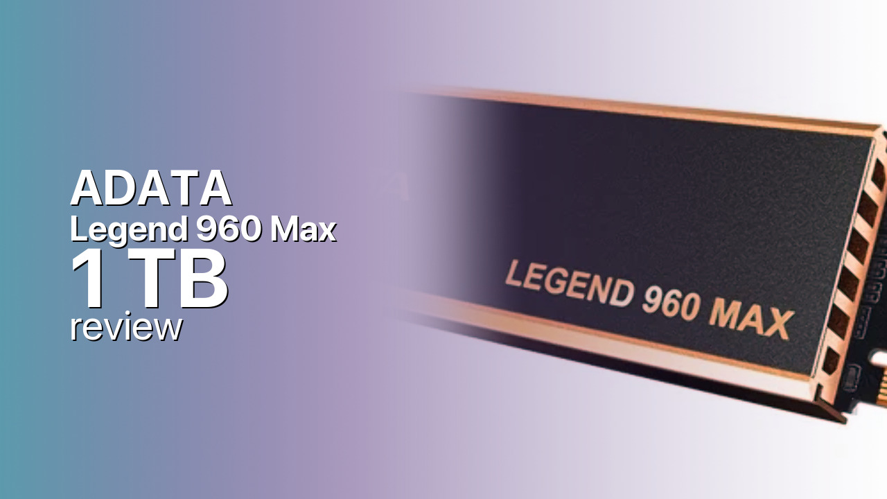 ADATA Legend 960 Max 1 TB: A PS5-Ready Gen4 NVMe