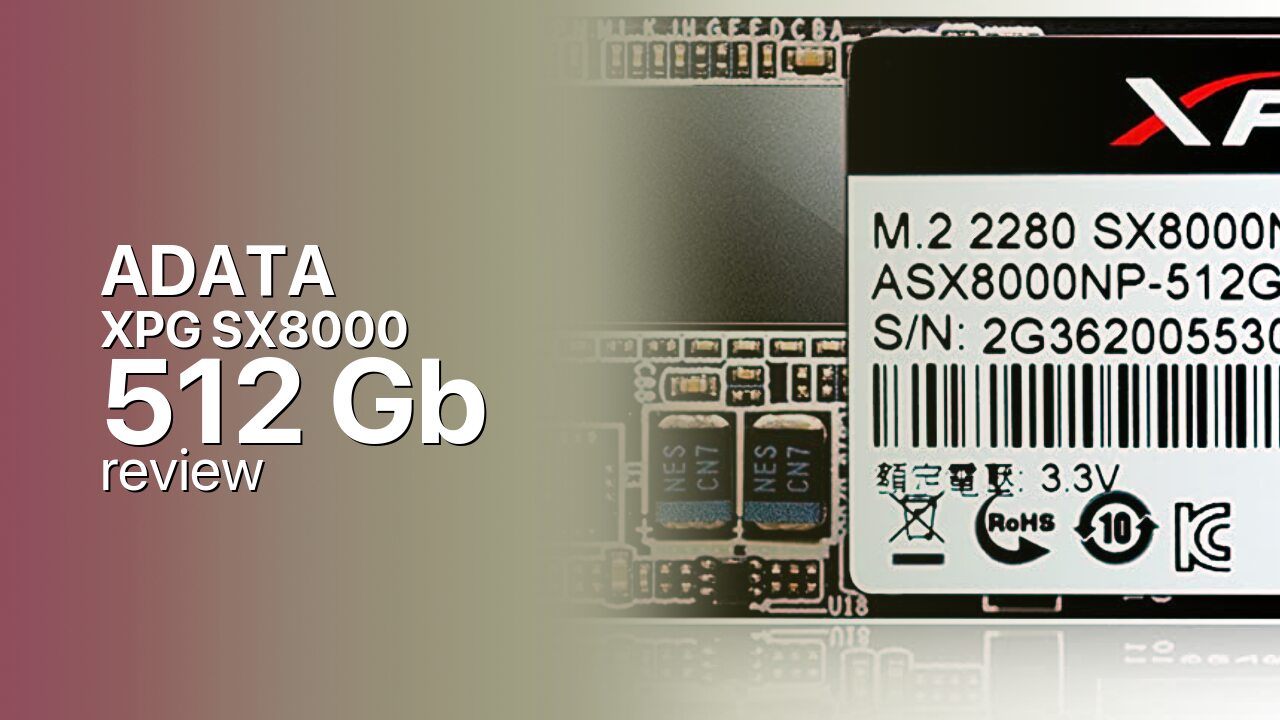 ADATA XPG SX8000 512Gb SSD tech specs