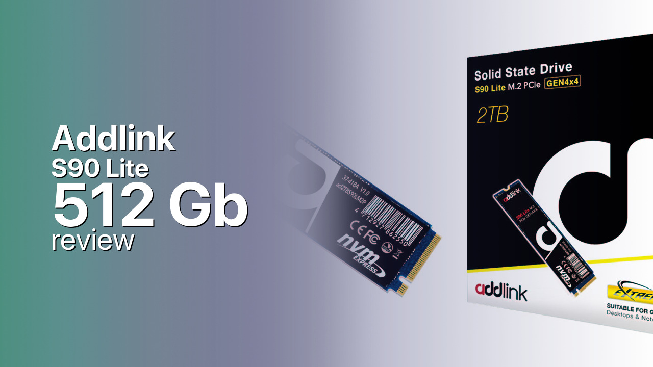 Addlink S90 Lite 512Gb NVMe SSD detailed specs