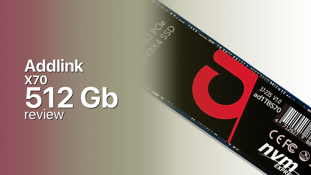 Addlink X70 512Gb NVMe SSD tech specifications
