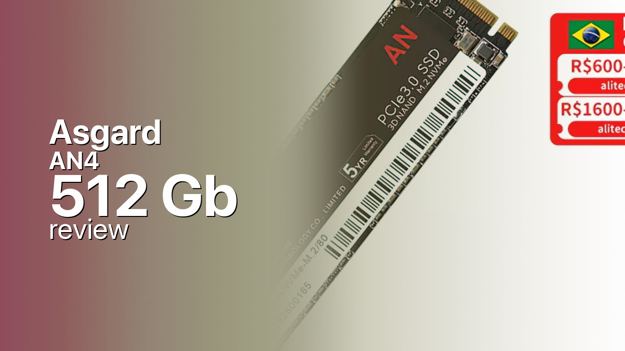 Asgard AN4 512Gb NVMe SSD detailed specs