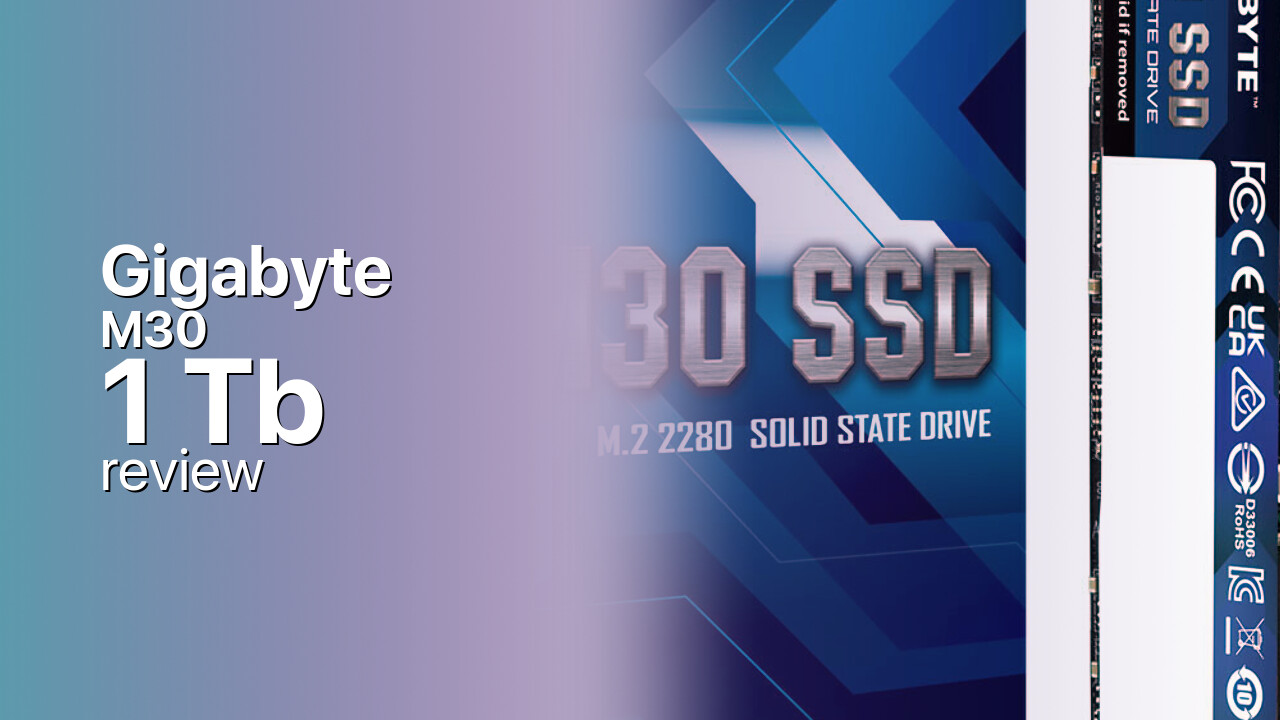 GIGABYTE M30 SSD PCIe 3.0 M.2 NVME 1TB Internal Solid State