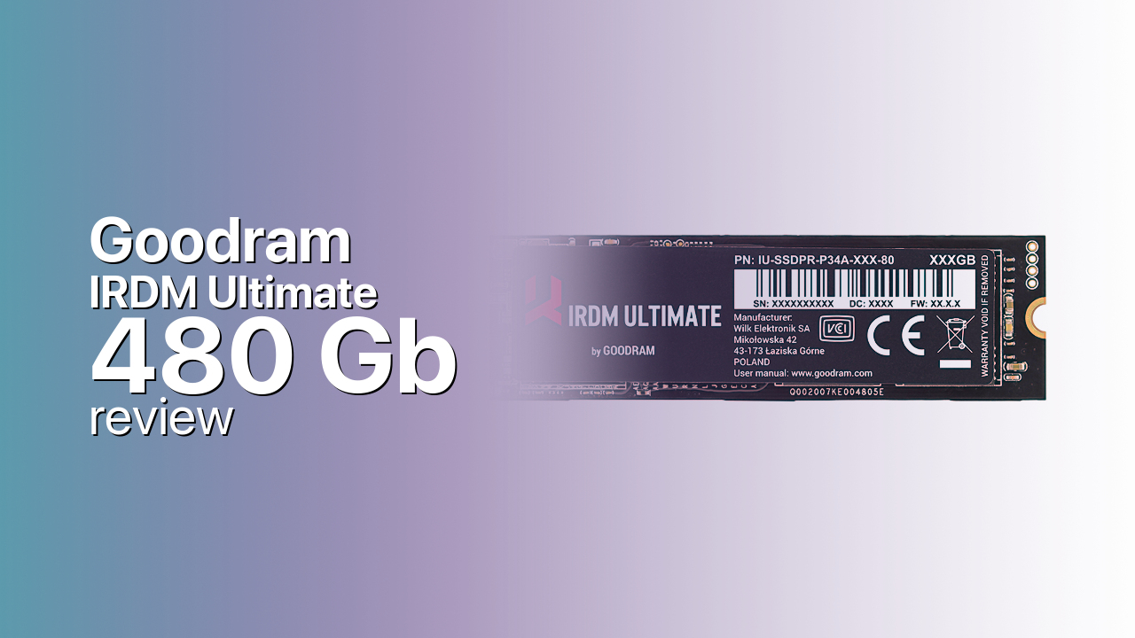 Goodram IRDM Ultimate 480Gb NVMe SSD technical specifications