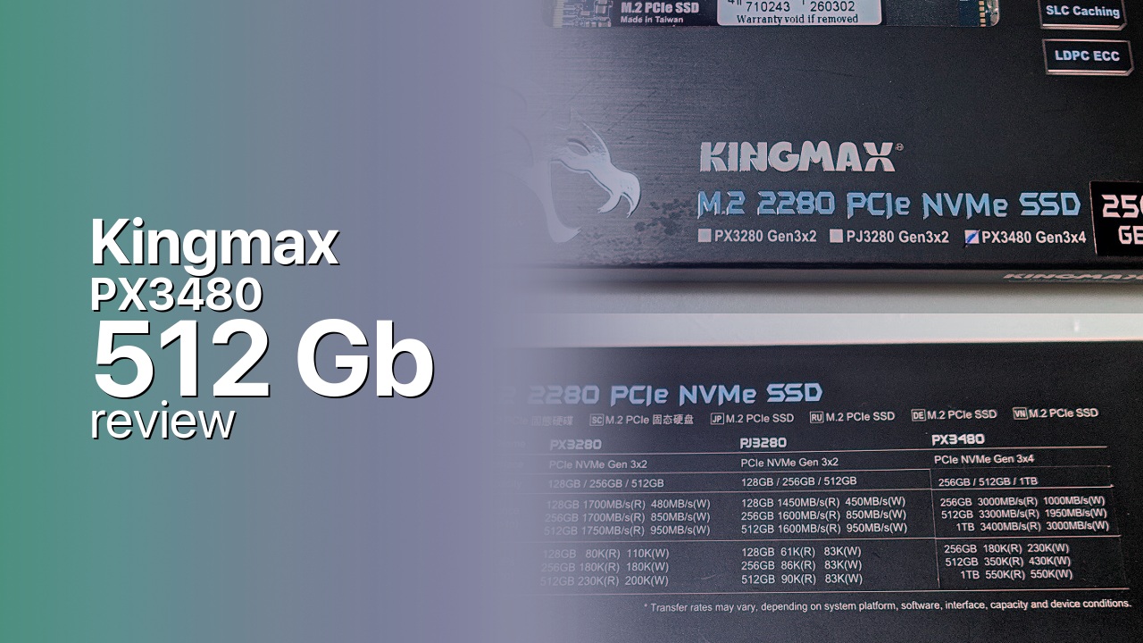 Kingmax PX3480 512Gb SSD tech review