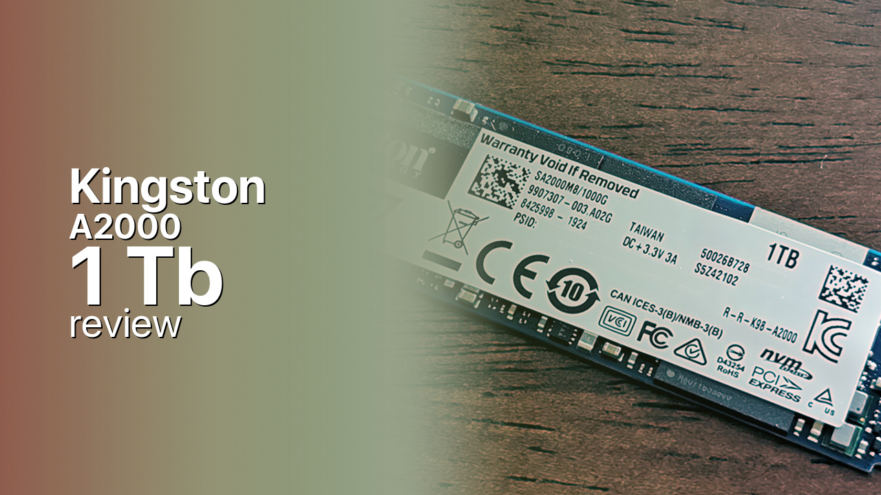 Kingston A2000 1Tb NVMe SSD detailed review