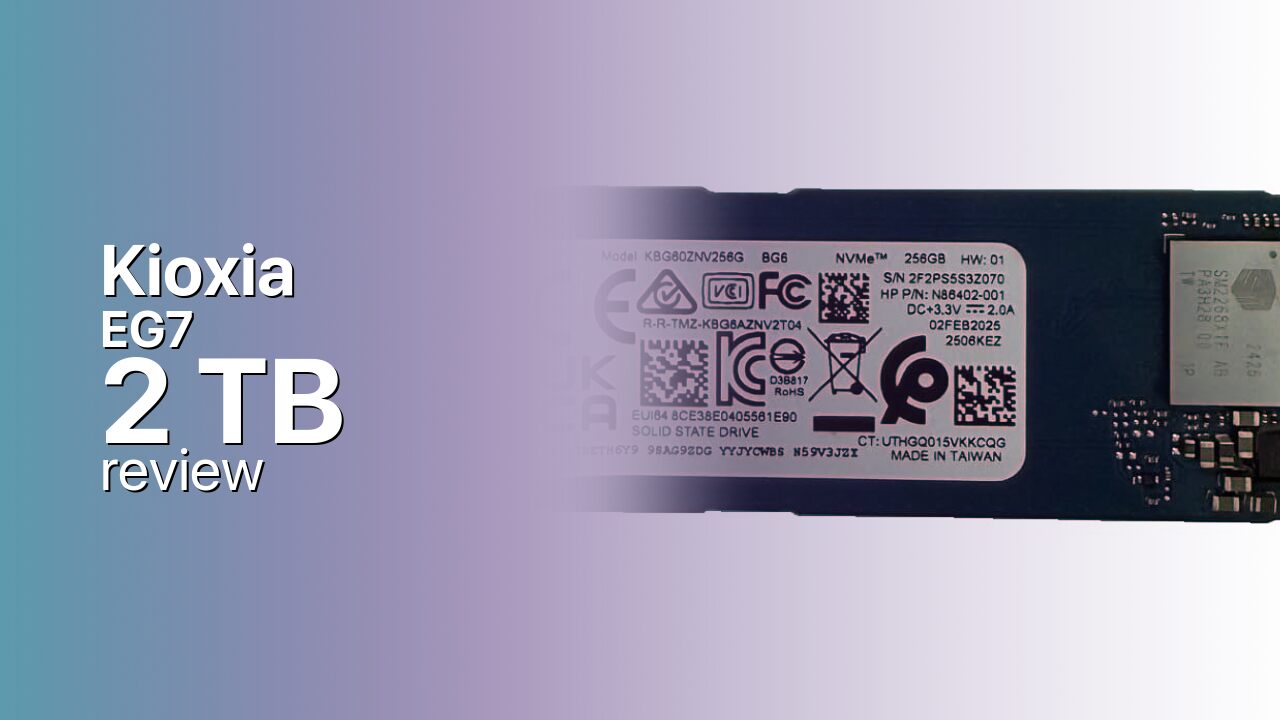 Kioxia EG7 2TB NVMe SSD technical specs Kioxia EG7 2TB NVMe SSD technical specs