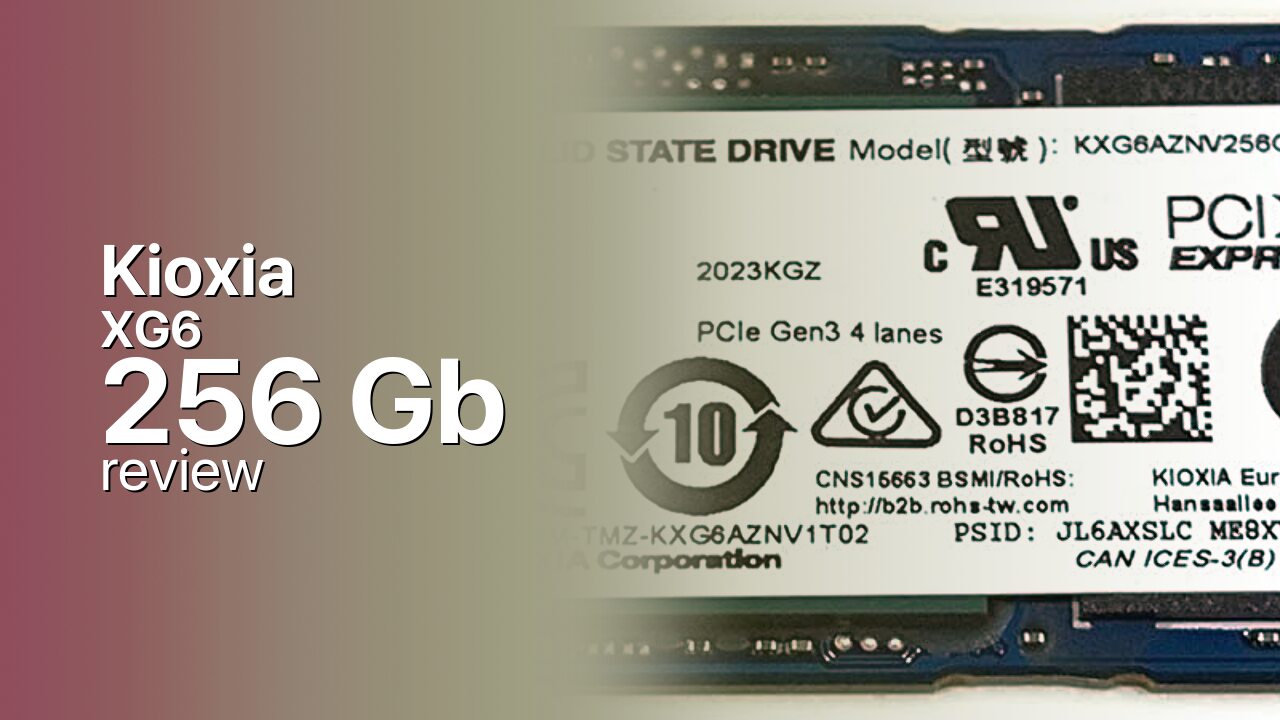 Kioxia XG6 256Gb NVMe SSD tech specifications