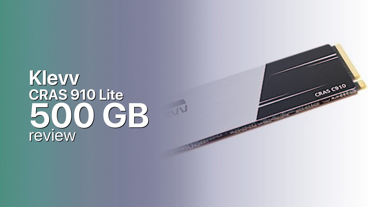Klevv CRAS 910 Lite 500GB NVMe SSD detailed specs