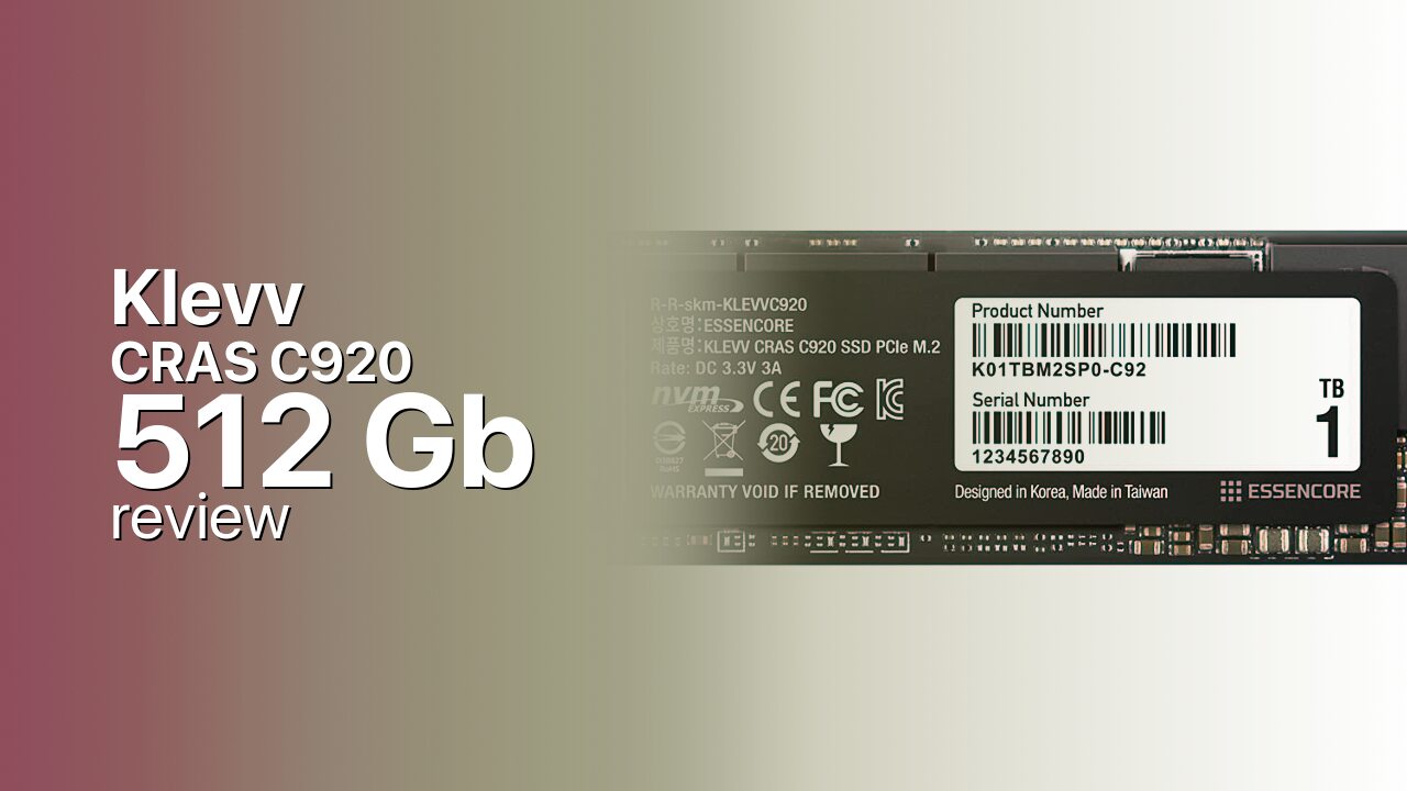 Klevv CRAS C920 512Gb NVMe specifications