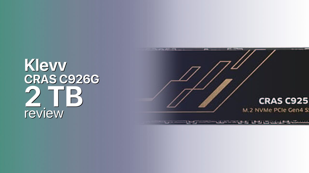 Klevv CRAS C926G 2TB NVMe tech specifications Klevv CRAS C926G 2TB NVMe tech specifications