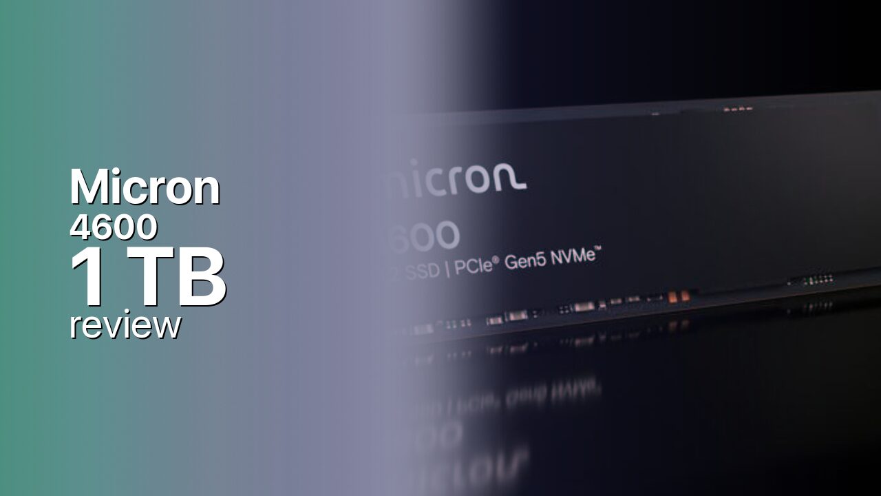 Micron 4600 1TB NVMe SSD specifications