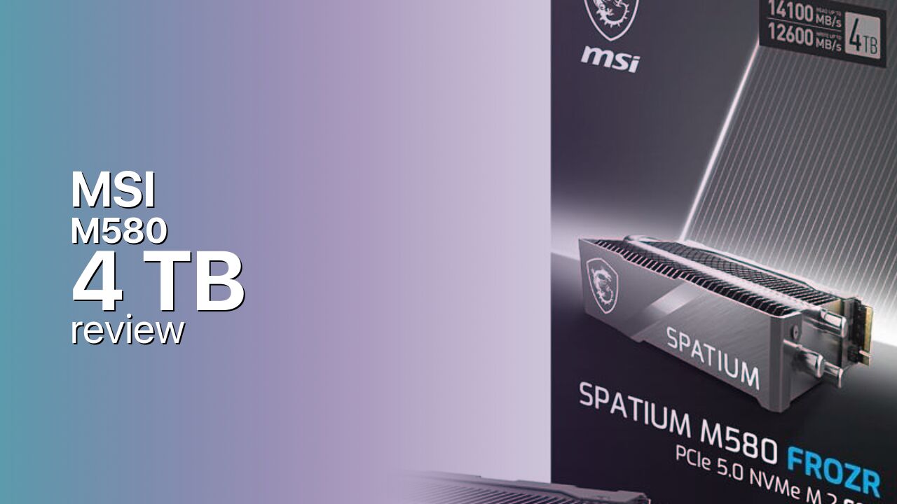MSI M580 4TB NVMe technical specifications MSI M580 4TB NVMe technical specifications