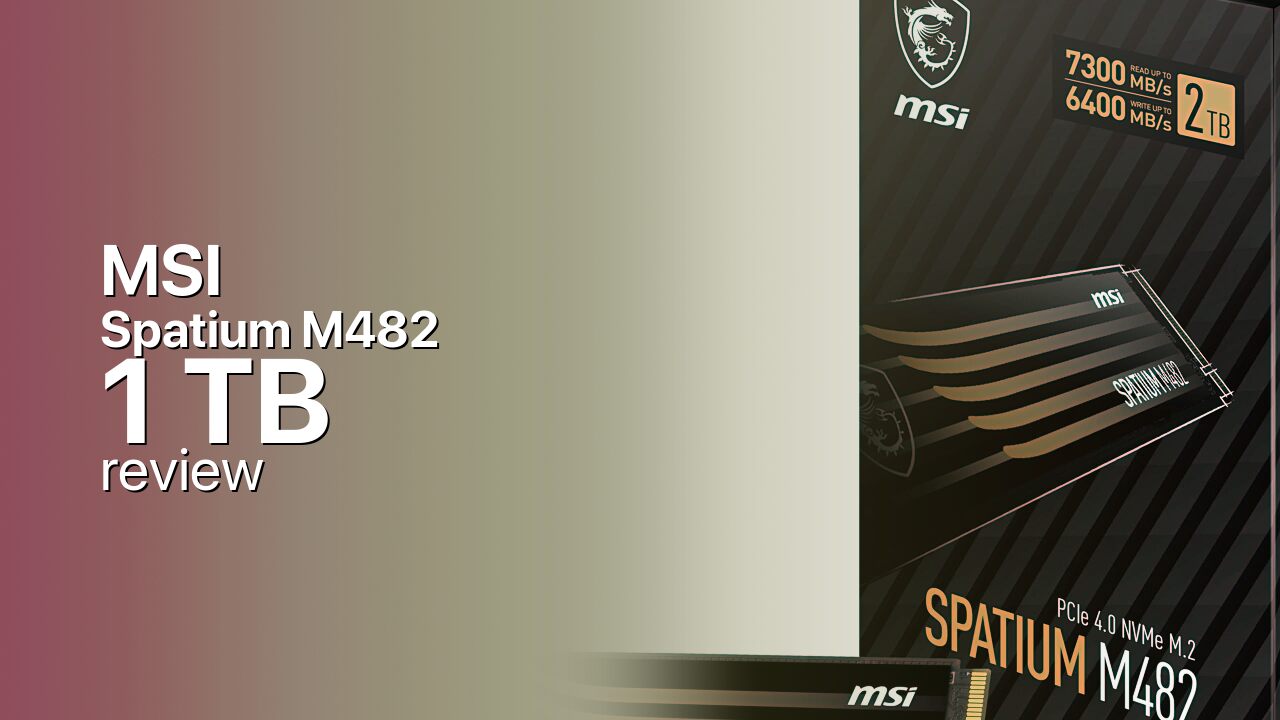 MSI Spatium M482 1TB NVMe technical specifications MSI Spatium M482 1TB NVMe technical specifications