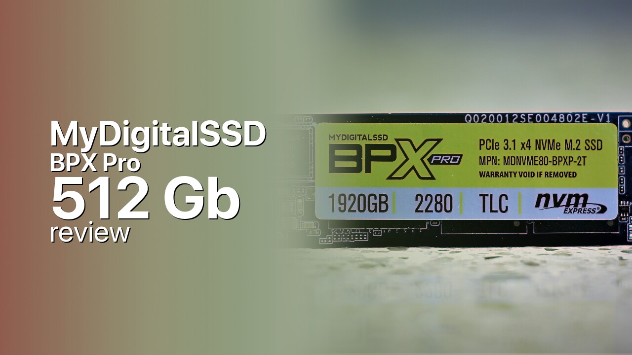 MyDigitalSSD BPX Pro 512Gb NVMe SSD tech specifications