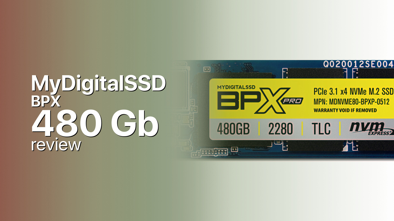 MyDigitalSSD BPX 480Gb SSD technical specs