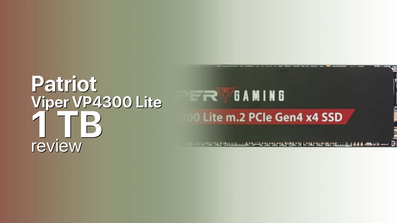 Patriot Viper VP4300 Lite 1TB SSD technical specs Patriot Viper VP4300 Lite 1TB SSD technical specs