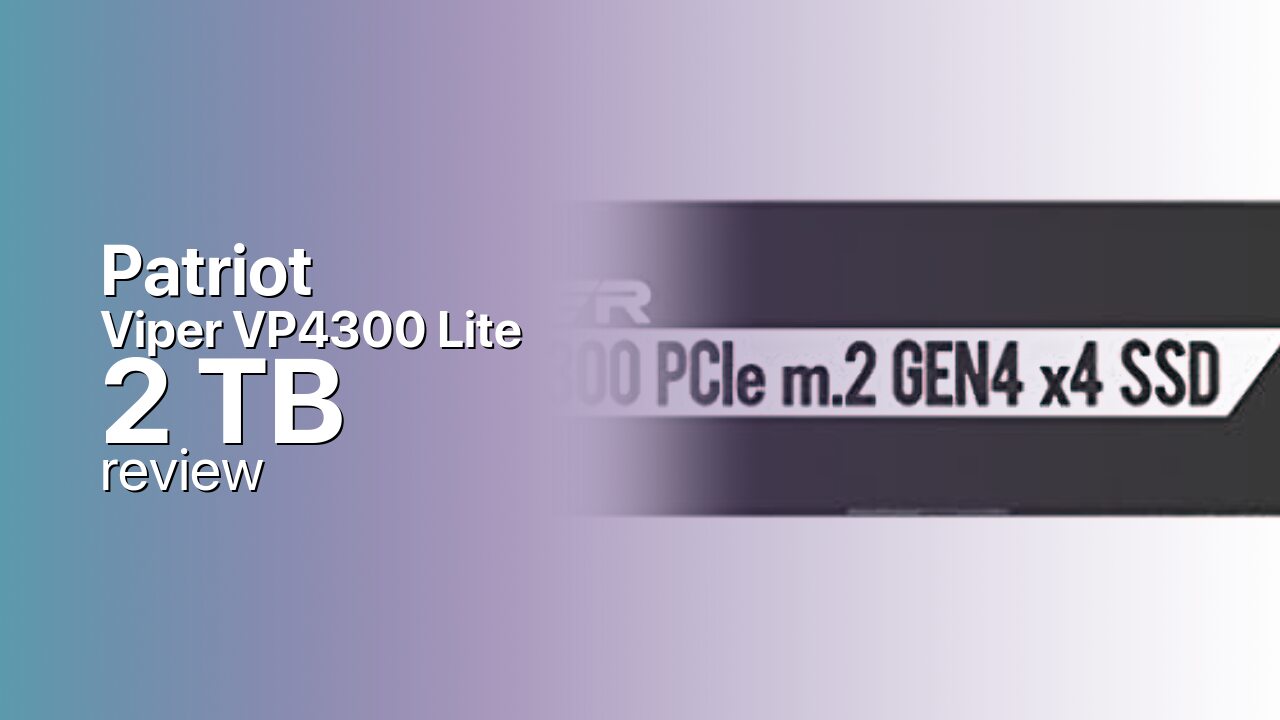 Patriot Viper VP4300 Lite 2TB SSD tech specifications Patriot Viper VP4300 Lite 2TB SSD tech specifications