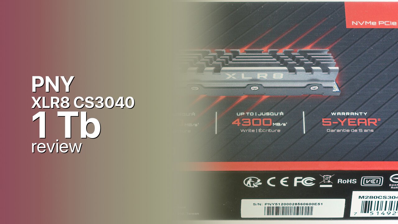 PNY XLR8 CS3040 1Tb NVMe SSD detailed specs