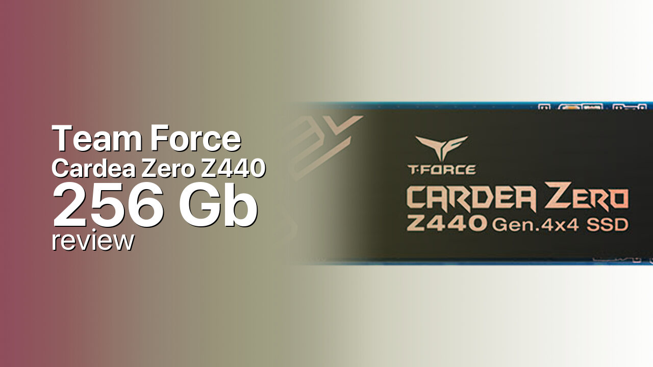 Team Force Cardea Zero Z440 256Gb NVMe SSD specifications