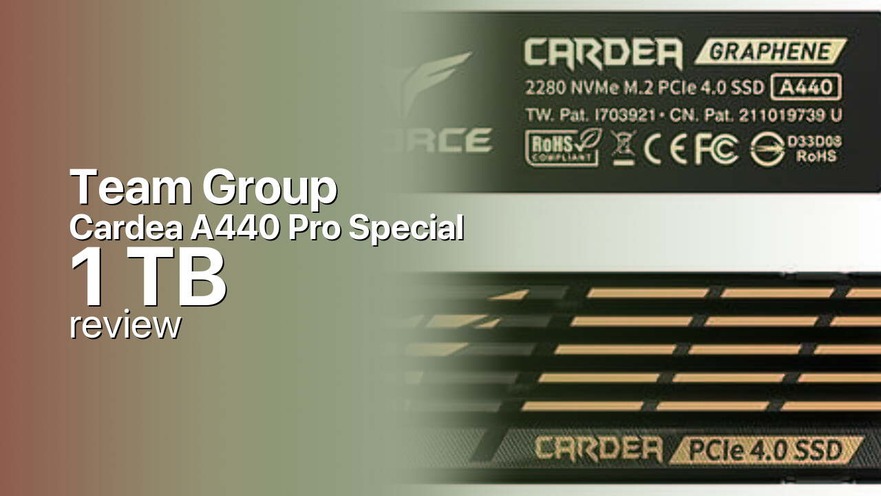 Team Group Cardea A440 Pro Special 1TB PCIe 4.0 NVMe SSD Specifications