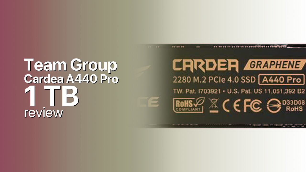 Team Group Cardea A440 Pro 1TB PCIe 4.0 NVMe SSD