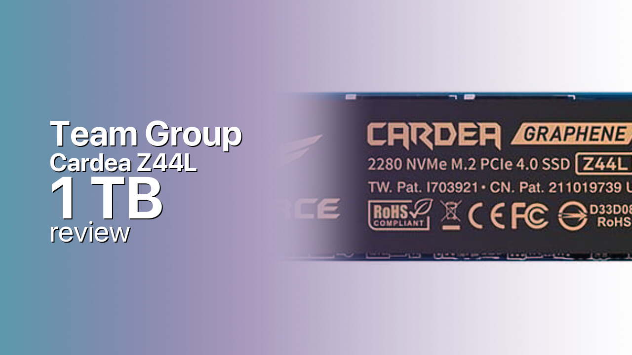 TeamGroup Cardea Z44L 1TB Review — Budget Gen4, Full Size TeamGroup Cardea Z44L 1TB Review — Budget Gen4, Full Size