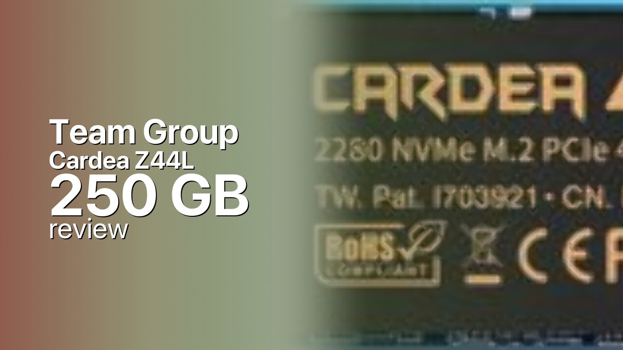TeamGroup Cardea Z44L 250GB Review — Entry Gen4, Entry Trade-Offs TeamGroup Cardea Z44L 250GB Review — Entry Gen4, Entry Trade-Offs