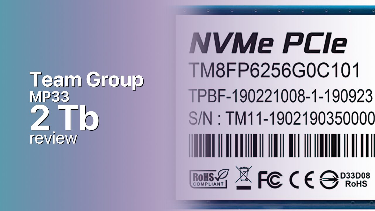 Team Group MP33 2Tb NVMe SSD tech specifications