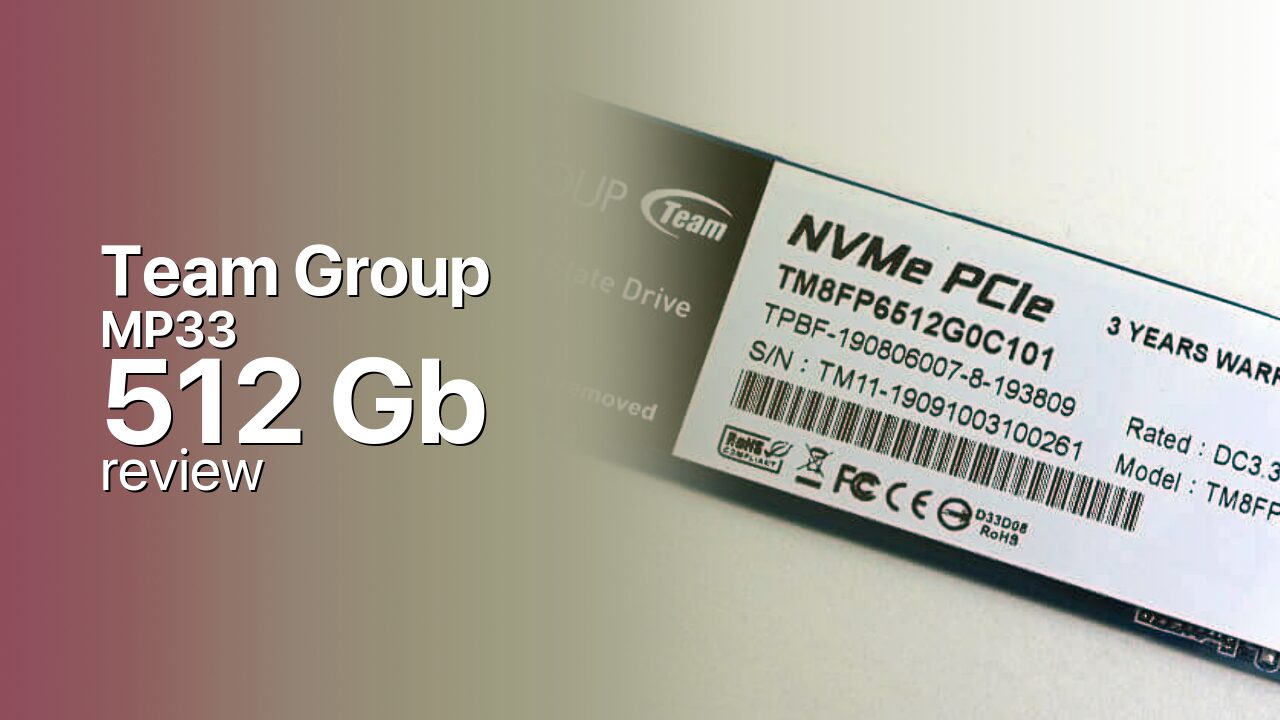 Team Group MP33 512Gb NVMe SSD specs