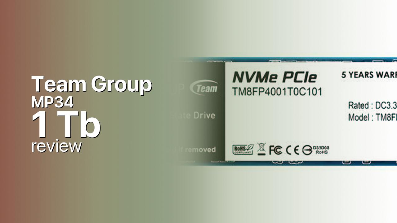 Team Group MP34 1Tb NVMe SSD specifications