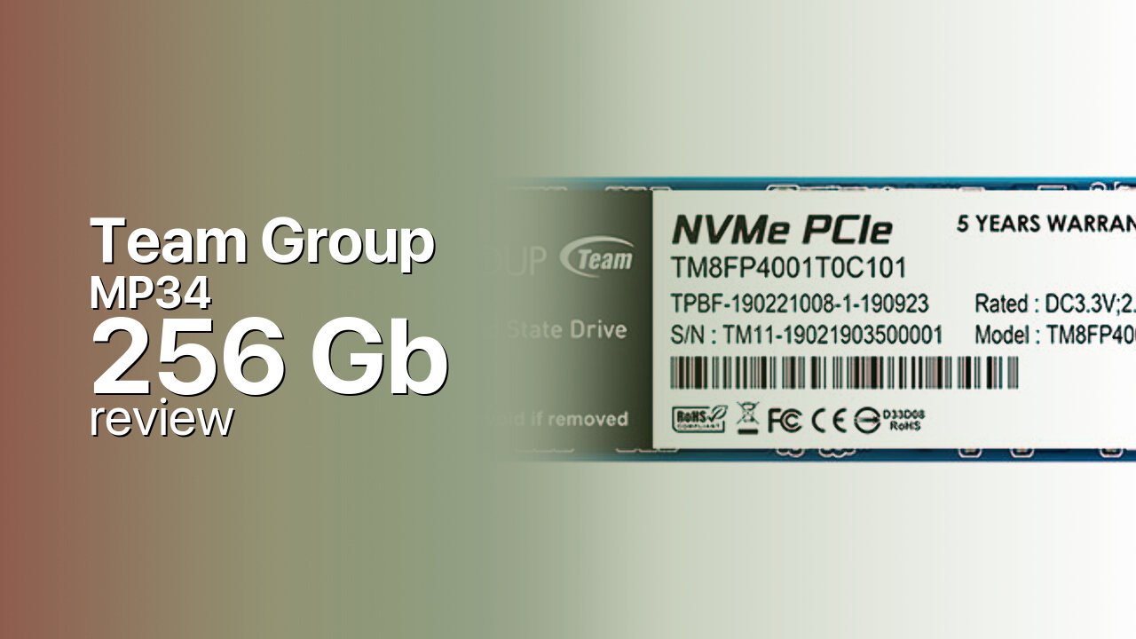Team Group MP34 256Gb SSD tech specifications