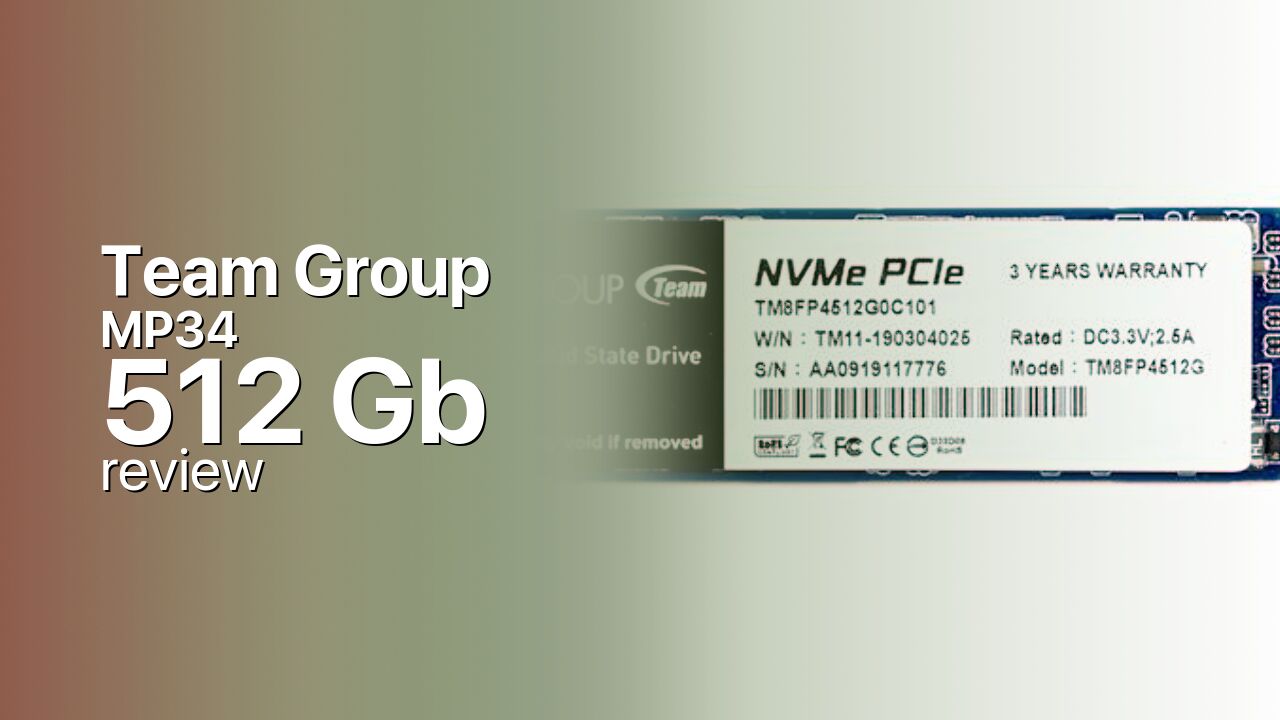 Team Group MP34 512Gb NVMe technical specifications